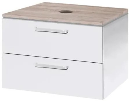 Fürdőszobaszekrény mosdó alá Naturel Vario Dekor 69x51x45 cm fehér lesk VARIODESK75ZBIBL