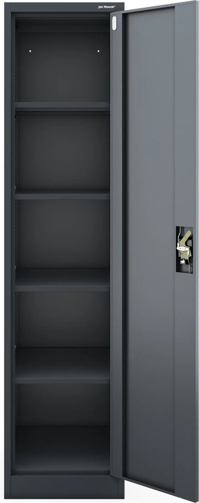 Kartotékos iratszekrény kulcsos antracit, 450x1850x600 mm: ALEX D600