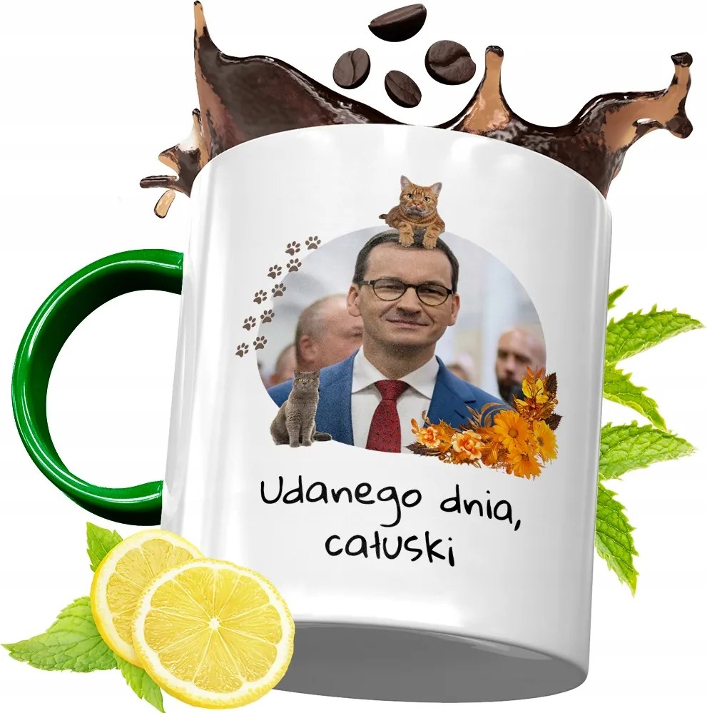Máté Morawiecki Zöld Bögre Ajándék, fényképes nyomattal