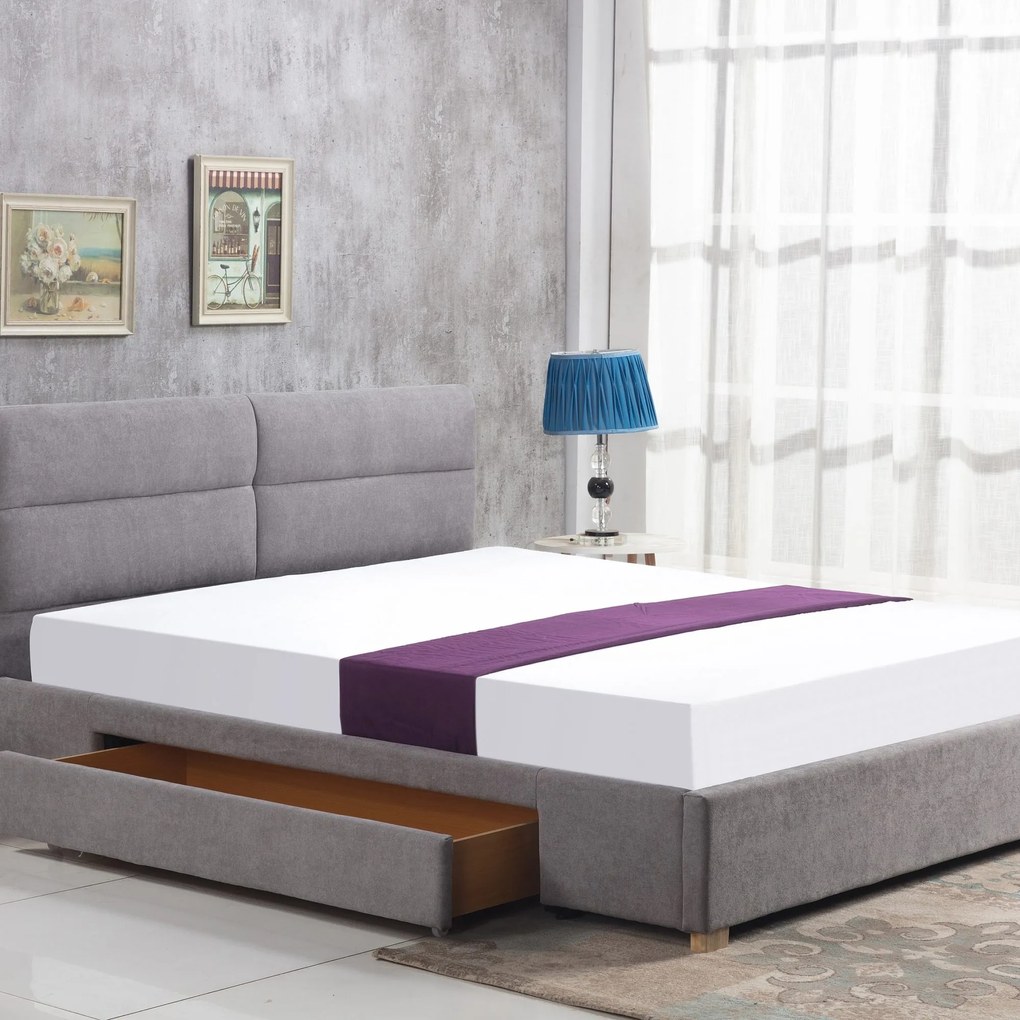 Franciaágy 160 cm Capaz (szürke) (ágyráccsal). 796752
