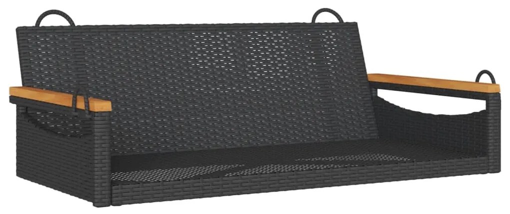 vidaXL fekete polyrattan hintapad 109 x 62 x 40 cm