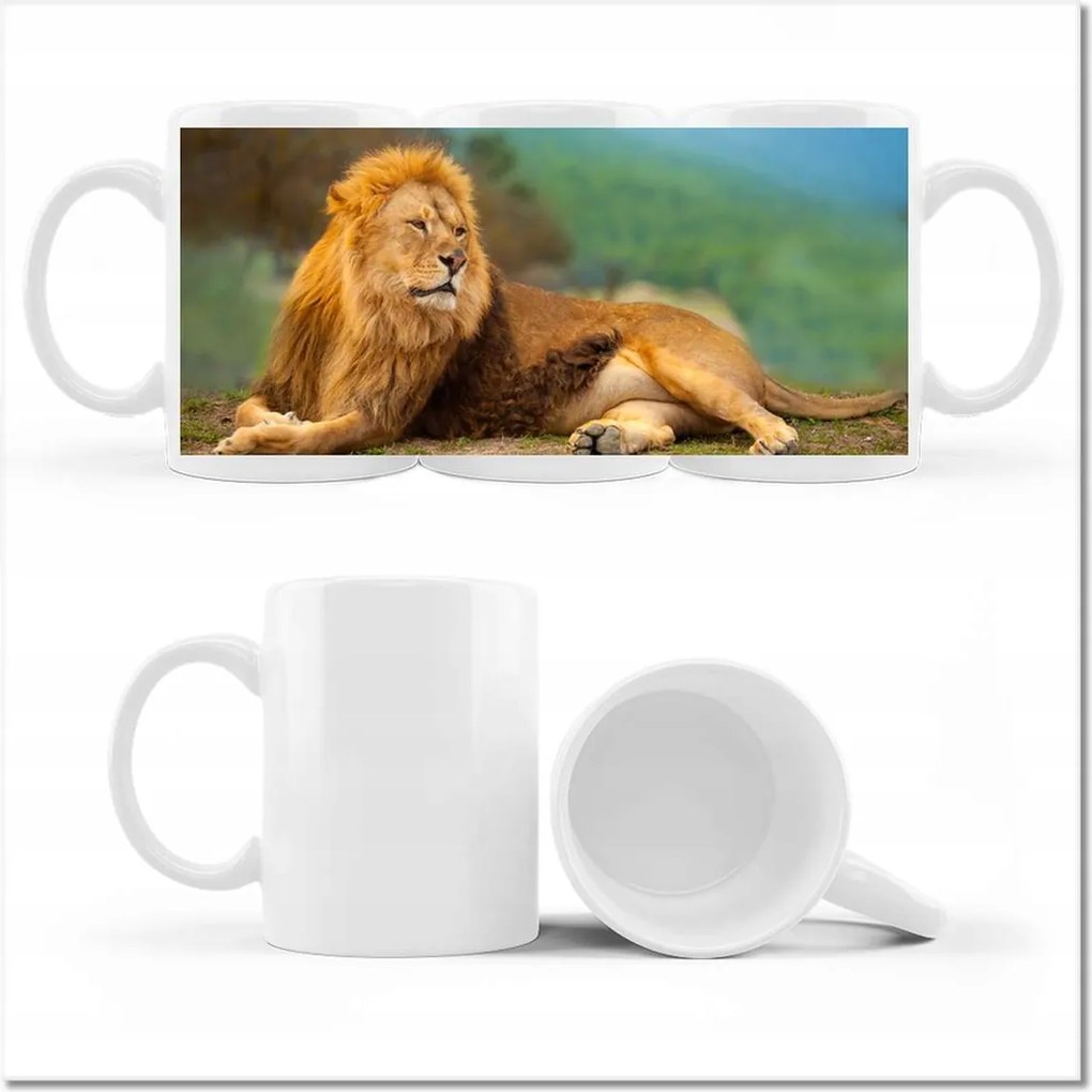 Bögre fényképpel Oroszlán Az állatok királya Uralkodó