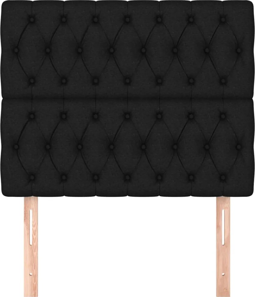 fekete szövet fejtámla 90x7x118/128 cm