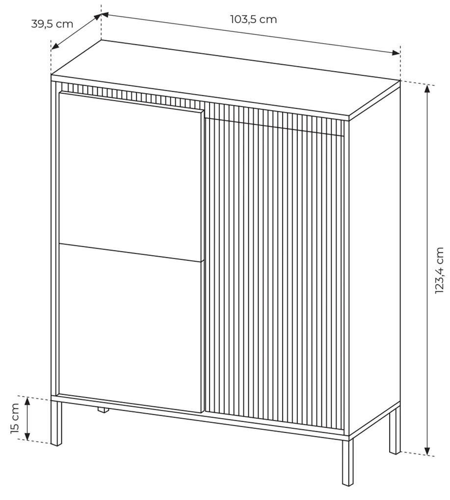 LM SENSO A3D komód - fekete