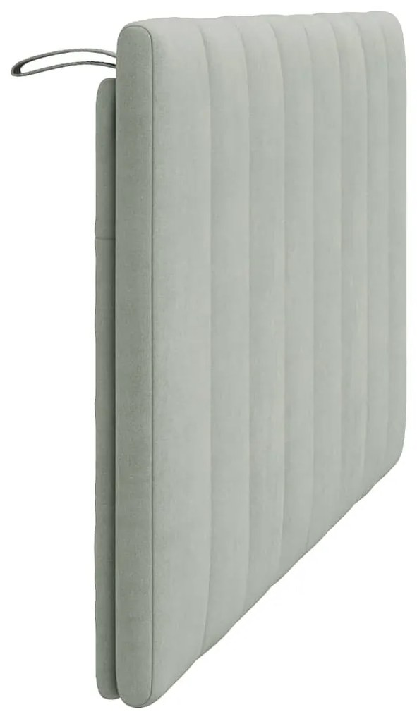 világosszürke bársony fejtámla párna 120 cm
