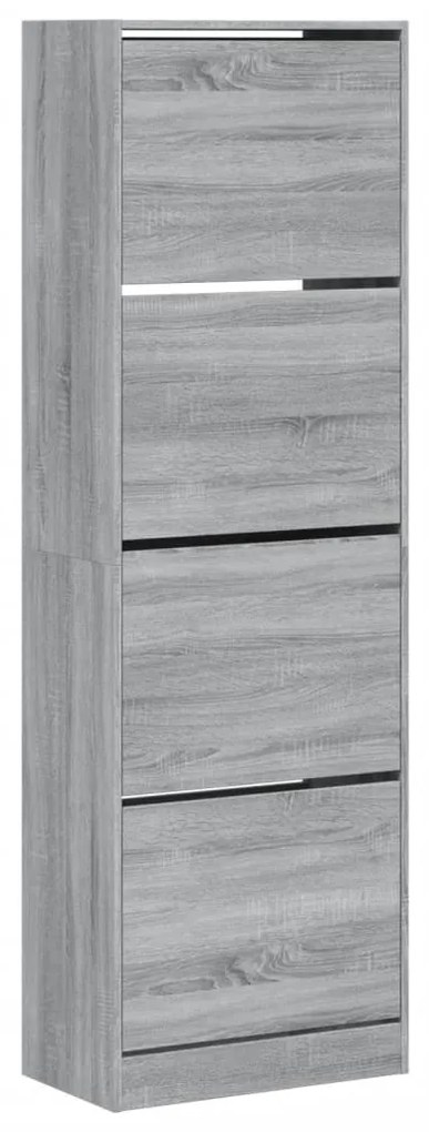 szürke sonoma cipőszekrény 4 kihajtható fiókkal 60x34x187,5 cm