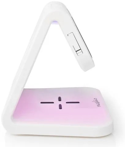 Nedis WCACQ10W1WT - LED RGB Ébresztőóra vezeték nélküli töltővel LED/10W/5V fehér