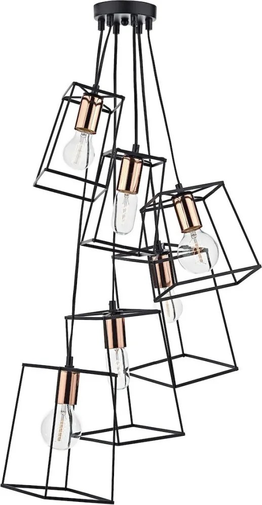 DAR LIGHTING TOW0622 TOWER Modern Led Függesztett Lámpa Fekete, Réz E27 IP20