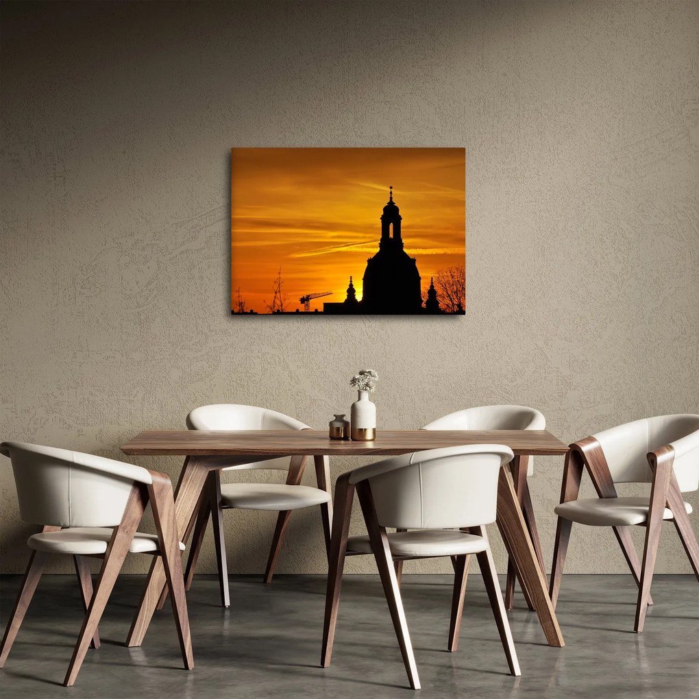 Templom a naplementében képe (70x50 cm)