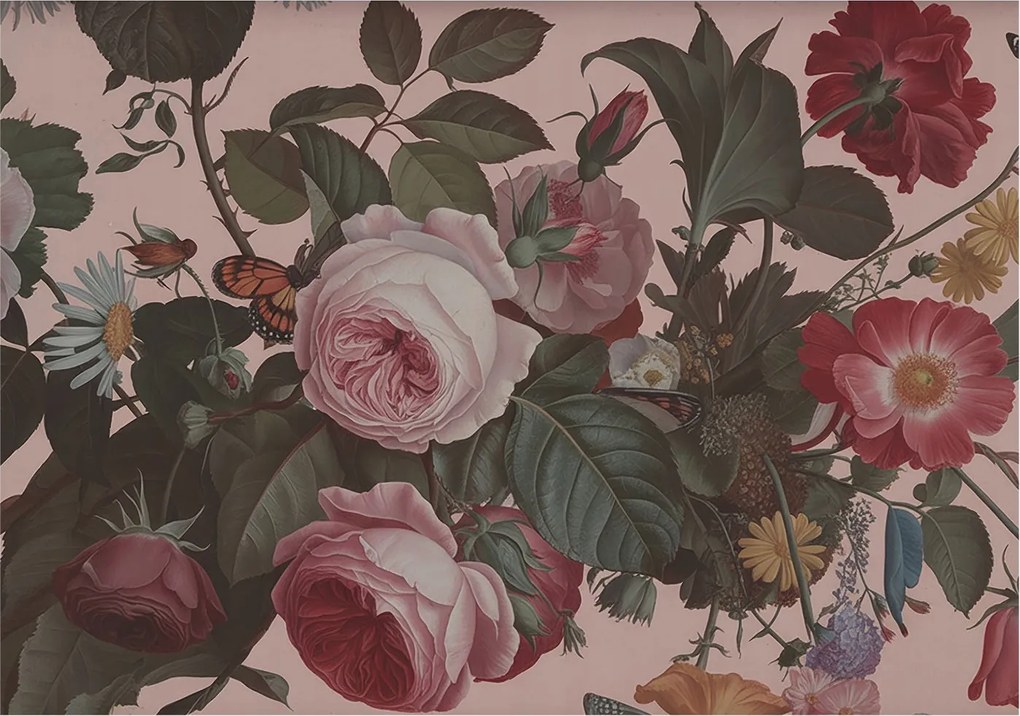 Fotótapéta Flizelin Szoba tapéta Virágos elegancia 208x146 Ragasztó