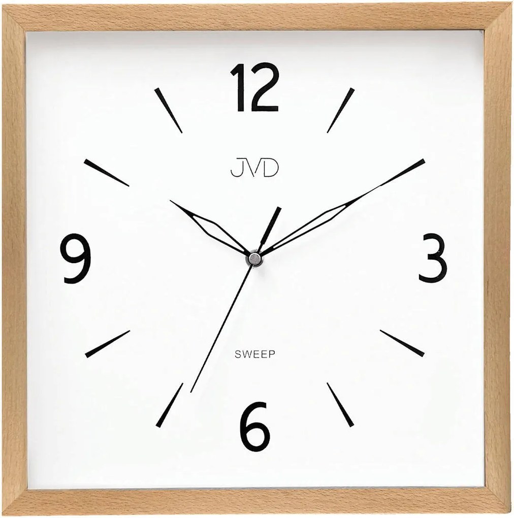 Jól Olvasható Négyzet Alakú Csendes Fa Falióra Jvd NS24020.68 30 cm