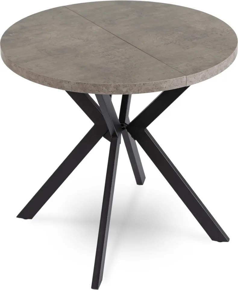 Stół DORIAN Rozkładany 80-160 cm Beton/Czarny
