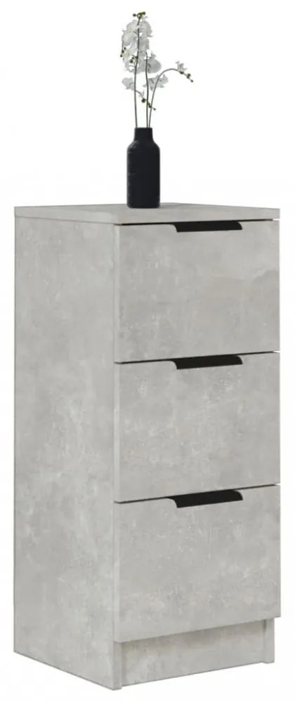 2 db betonszürke szerelt fa tálalóasztal 30 x 30 x 70 cm