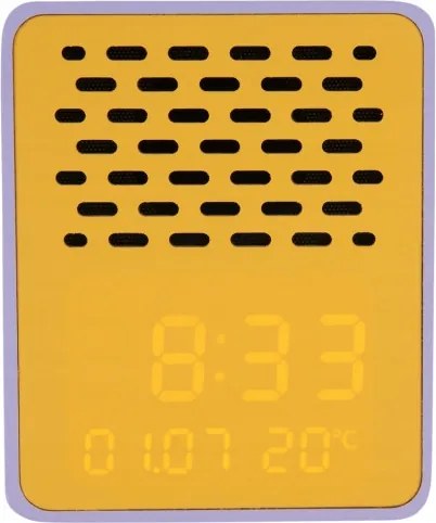 Ébresztőóra, asztali óra lila Funky Vibes hangszóróval