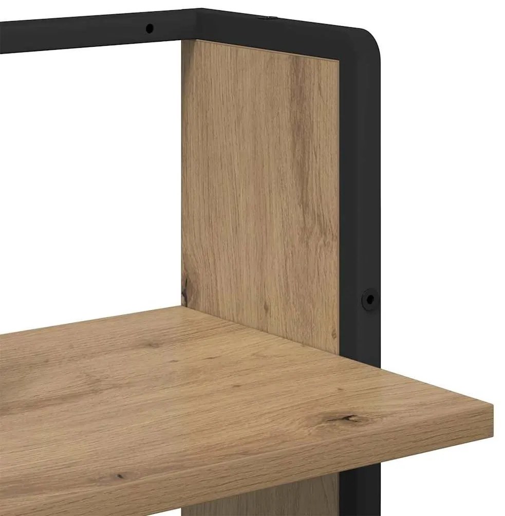 vidaXL Falpolc polcokkal Artisan tölgy 30 x 25 x 100 cm Faanyag