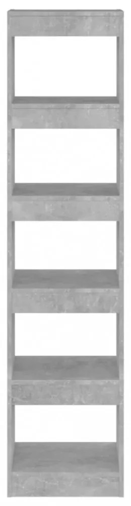 betonszürke térelválasztó könyvszekrény 40 x 30 x 166 cm