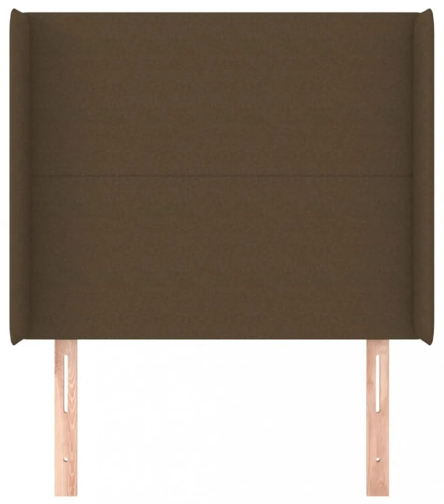 sötétbarna szövet fejtámla szárnyakkal 103x16x118/128 cm