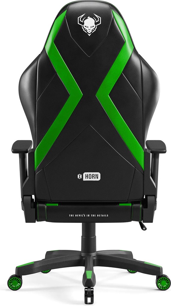 Gamer szék műbőr Normal Size, fekete-zöld: Diablo X-Horn 2.0