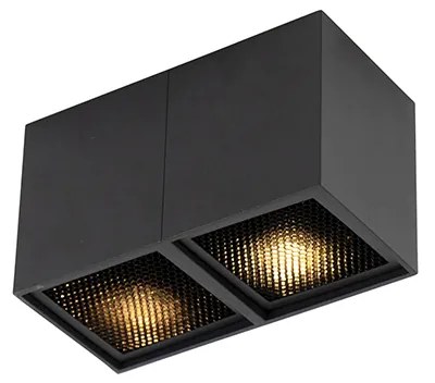 Design spotlámpa fekete 2-lámpás - Qubo Honey