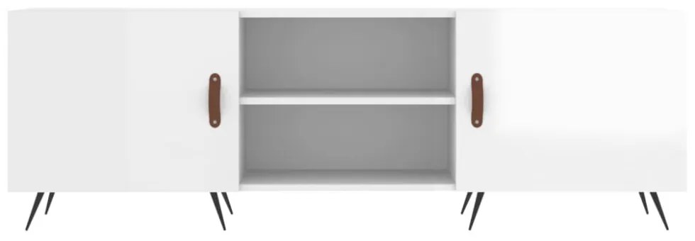 fehér magasfényű szerelt fa TV-szekrény 150x30x50 cm