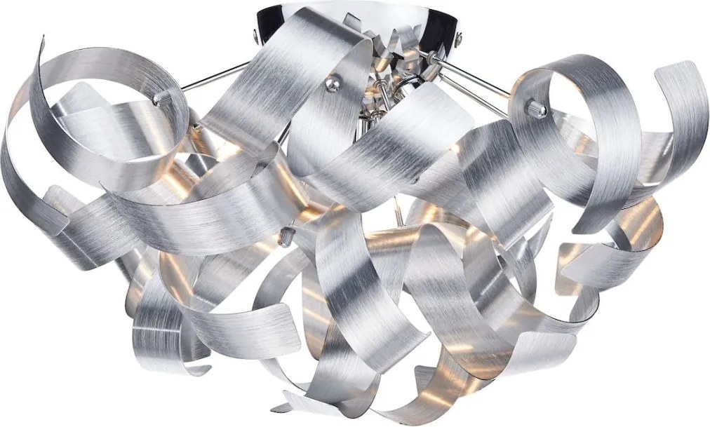 DAR LIGHTING RAW0450 RAWLEY Glamour Mennyezeti Lámpa Eloxált Alumínium, Csiszolt Króm G9 IP20