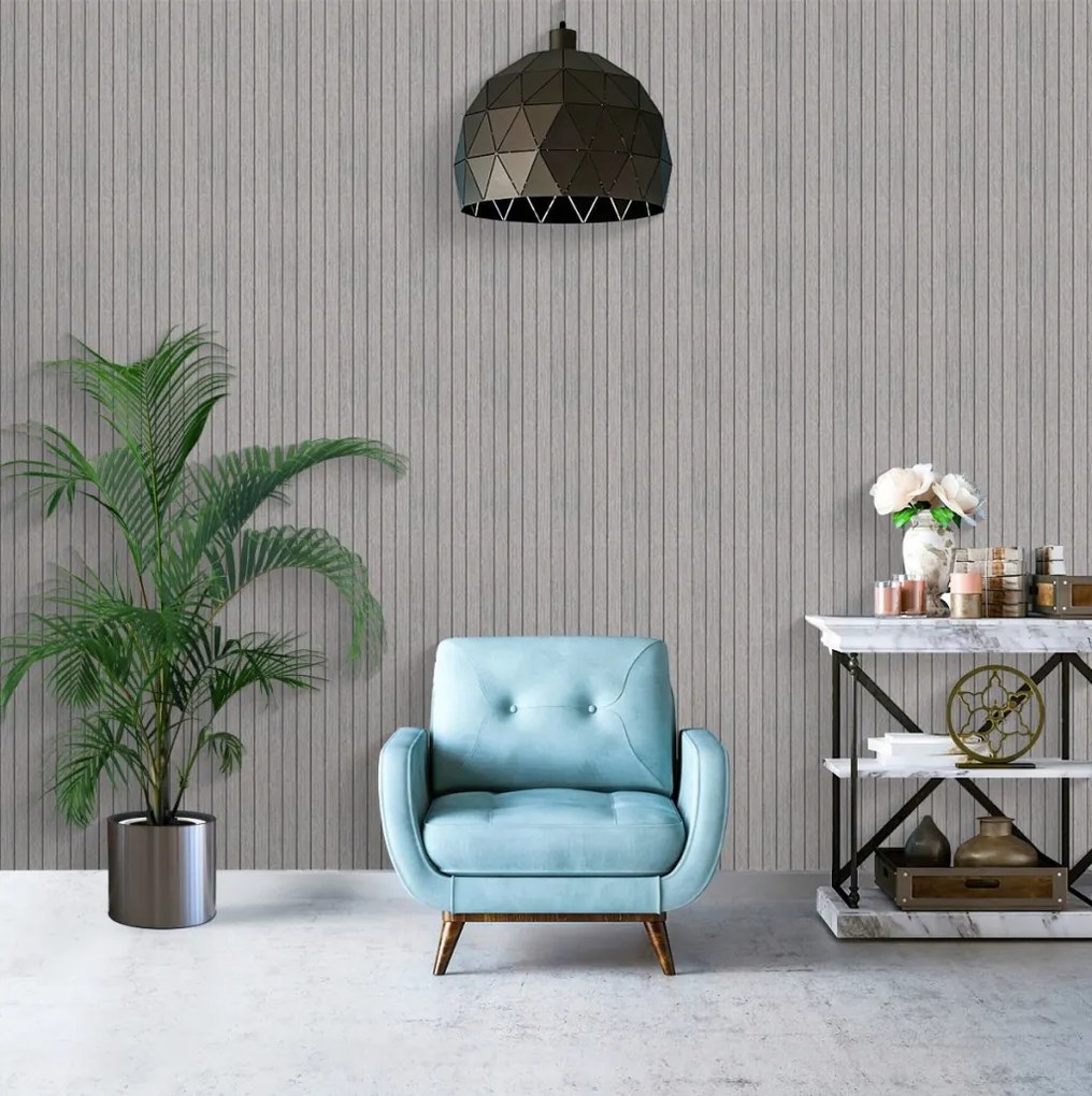 Öntapadós PVC panel, 280 x 60 cm, Sötét szürke lambéria minta