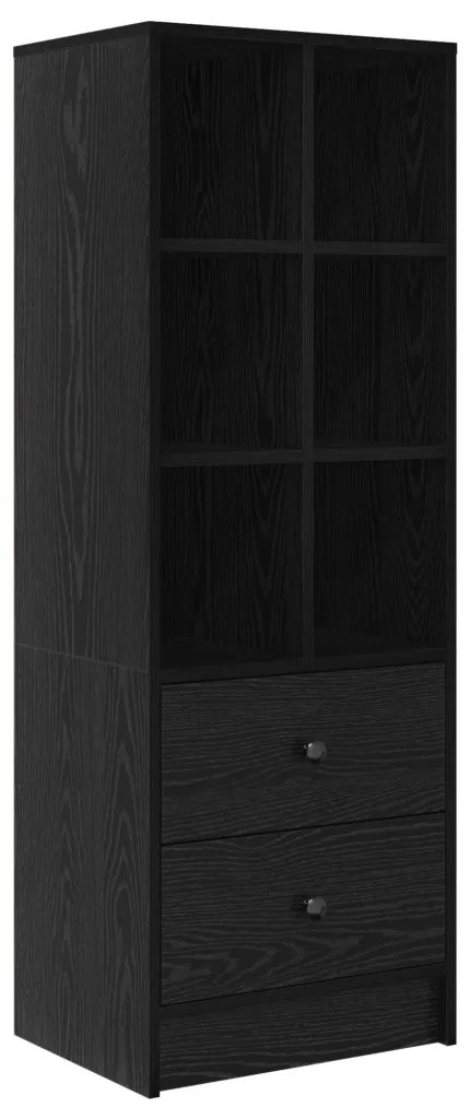 Magasfiú fiókkal Musta tammi 45.5 x 34 x 127 cm Faanyag