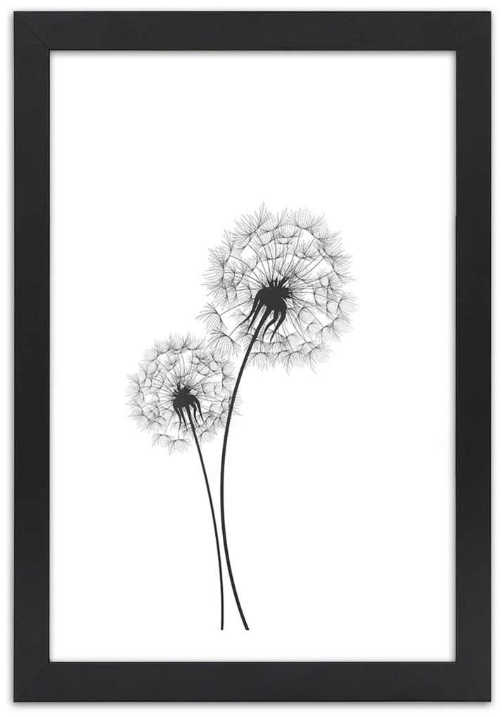 Gario Poszter Rajzolt két pitypang A keret színe: Természetes, Méret: 40 x 60 cm