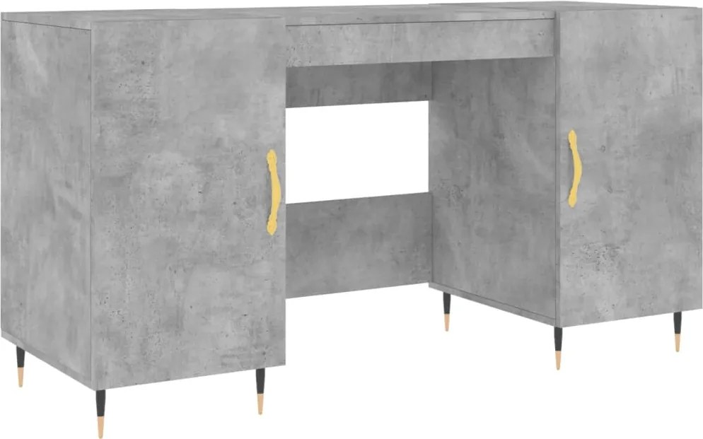 vidaXL betonszürke szerelt fa íróasztal 140 x 50 x 75 cm