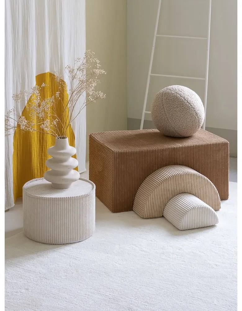 Barna kordbársony habszivacs játszótér 3 db-os magasság 37 cm 75x49 cm Rainbow Montessori – Wigiwama