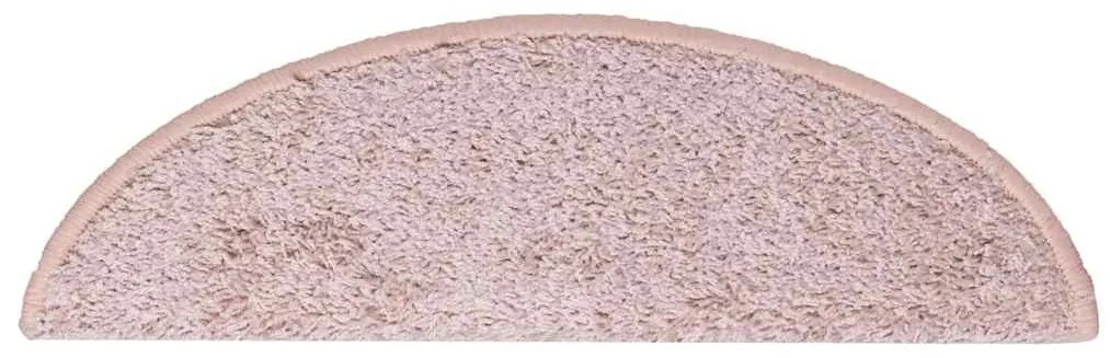 30 db világos rózsaszín félkör alakú lépcsőszőnyeg 56 x 17 x 3 cm