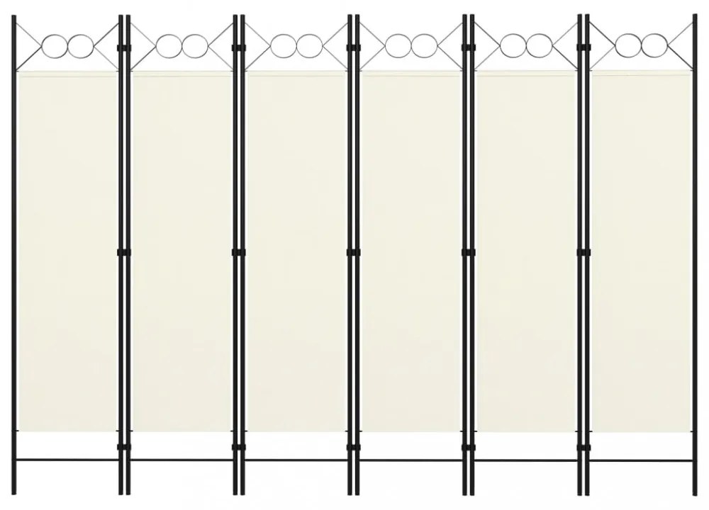 fehér 6-paneles paraván 240 x 180 cm