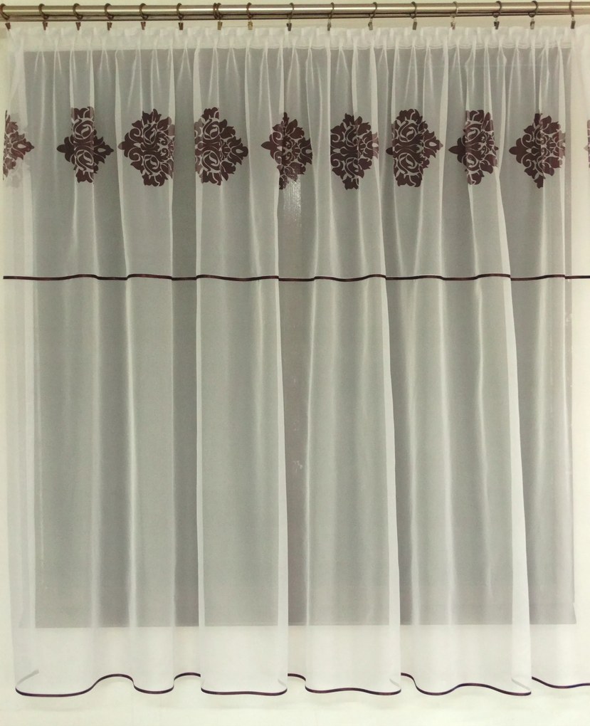 Mg Függöny Fátyol Öv Mintás Dísz Barna 300x170