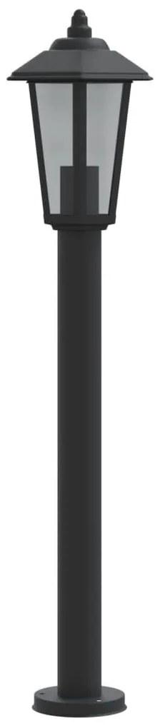 fekete rozsdamentes acél kültéri állólámpa 80 cm