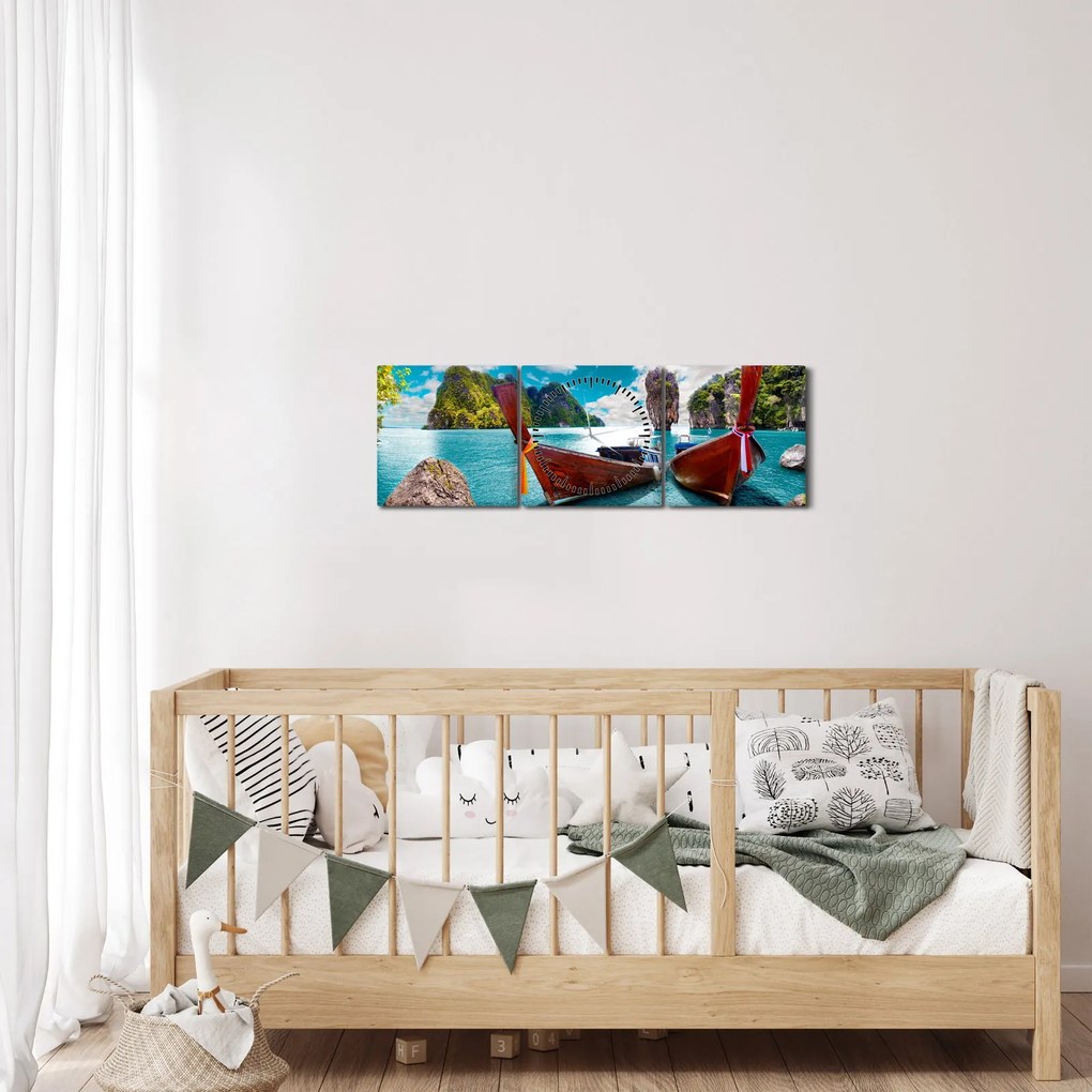 Kép - Édenkert a földön (órával) (90x30 cm)