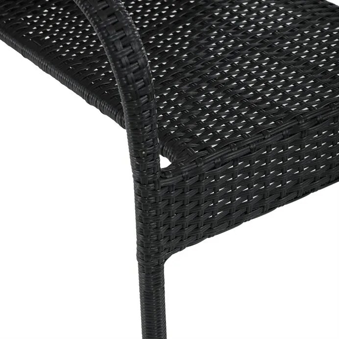 Autronic Kerti szék, fém, polirattan, fekete, AZC-S2113 BK