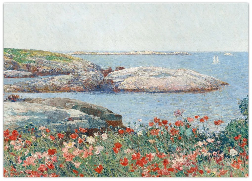 Üveg kép - Childe Hassam, Poppies,  Isles of Shoals, reprodukciók (70x50 cm)