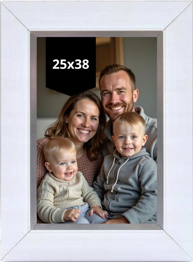 Képkeret egy képhez 25x38 fehér széles keret elegáns