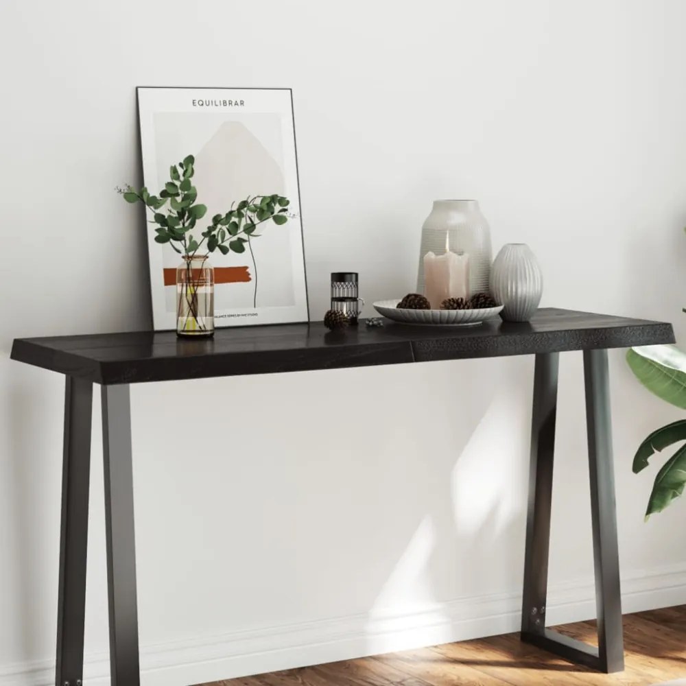 sötétbarna kezelt tömör asztallap 140x50x(2-6) cm