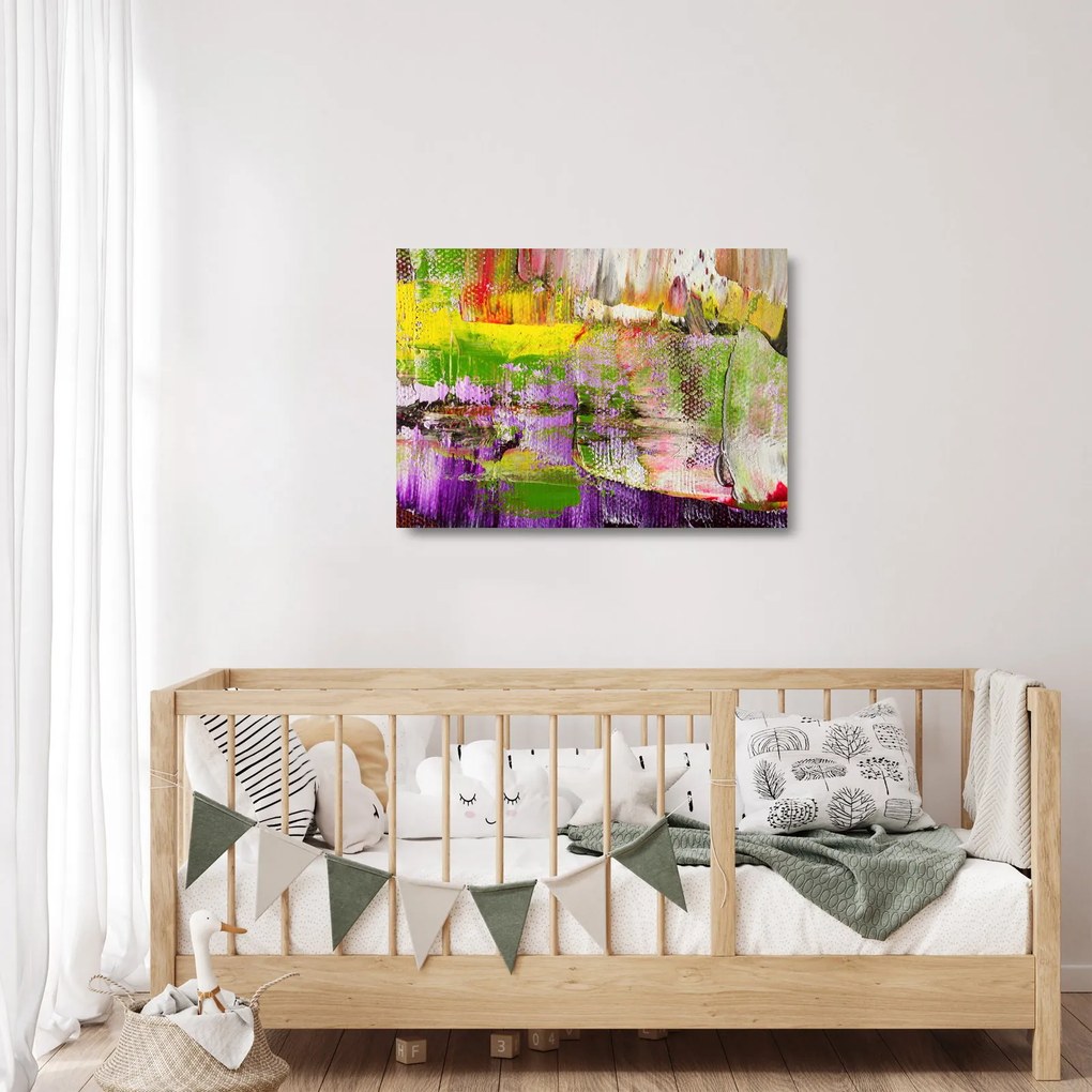 Absztrakció kép - festmény (üvegen) (70x50 cm)