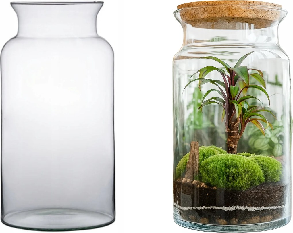 Befőttesüveg Erdő Befőttesüveg erdő üveg váza dekoráció kompozíció H:25cm