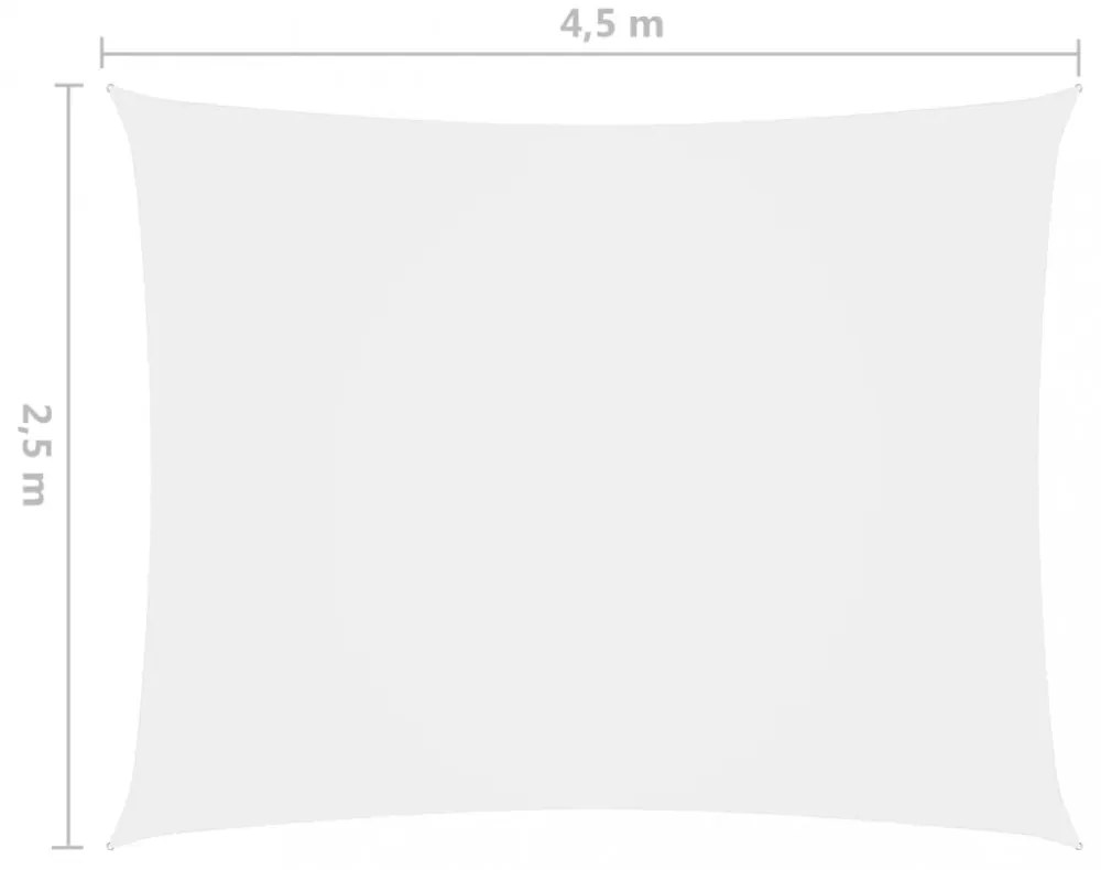 fehér téglalap alakú oxford-szövet napvitorla 2,5 x 4,5 m
