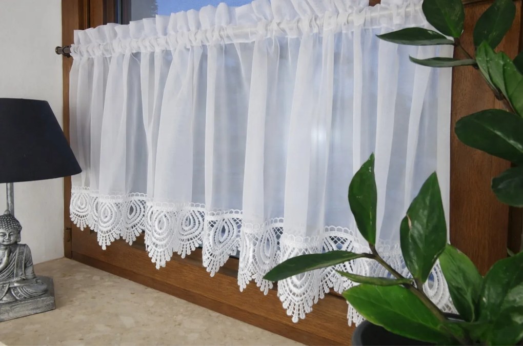 Irigy Hónaljmirigy függöny 60cmx100 Fátyol csipkével a konyhába az alagútszobába