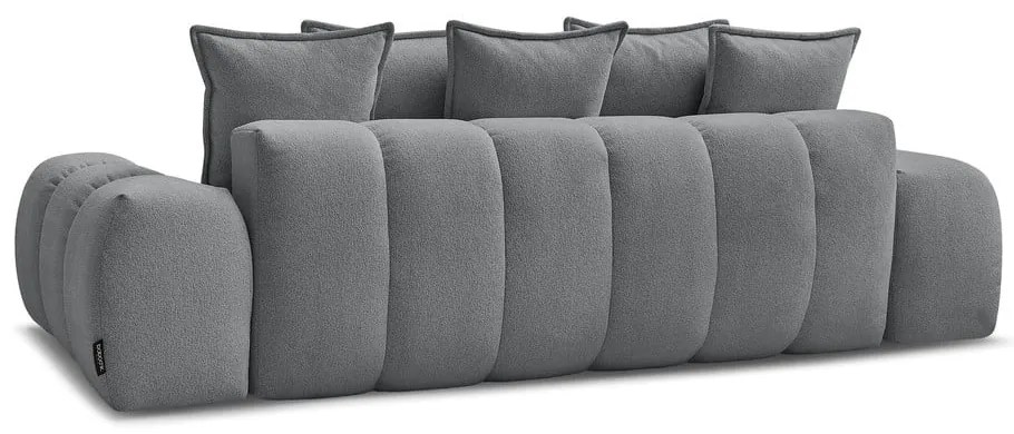 Sötétszürke zsenília kinyitható-tárolóhelyes kanapé 278 cm Everest – Bobochic Paris