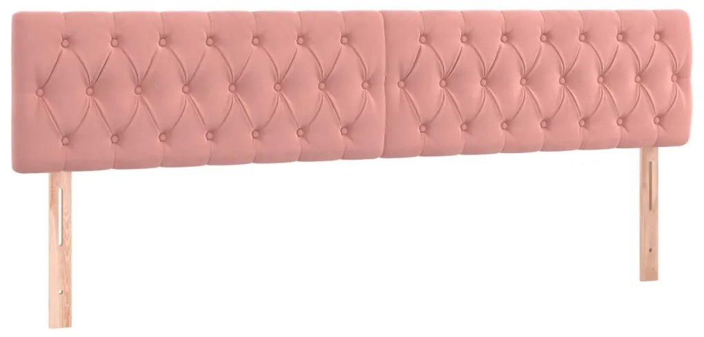 rózsaszín bársony LED-es fejtámla 180 x 7 x 78/88 cm