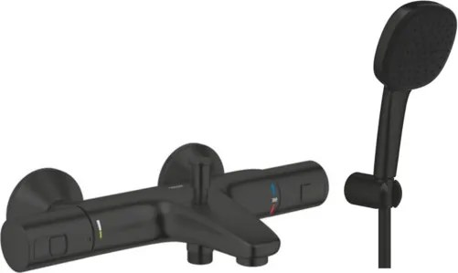 Grohe kádcsaptelep zuhanyszettel 150 mm matt fekete GBAL5