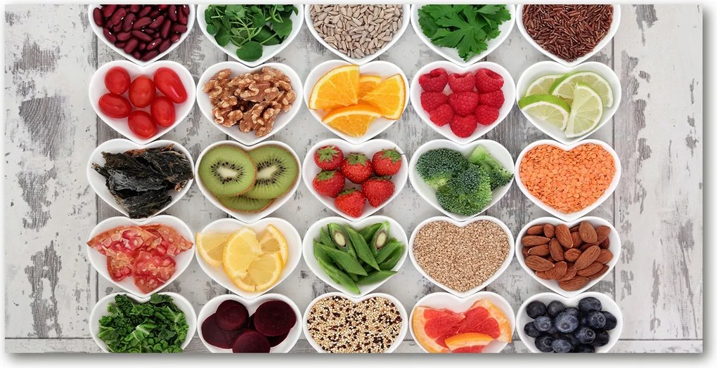 Fotó kép edzett üveg Egészséges ételek 140x70