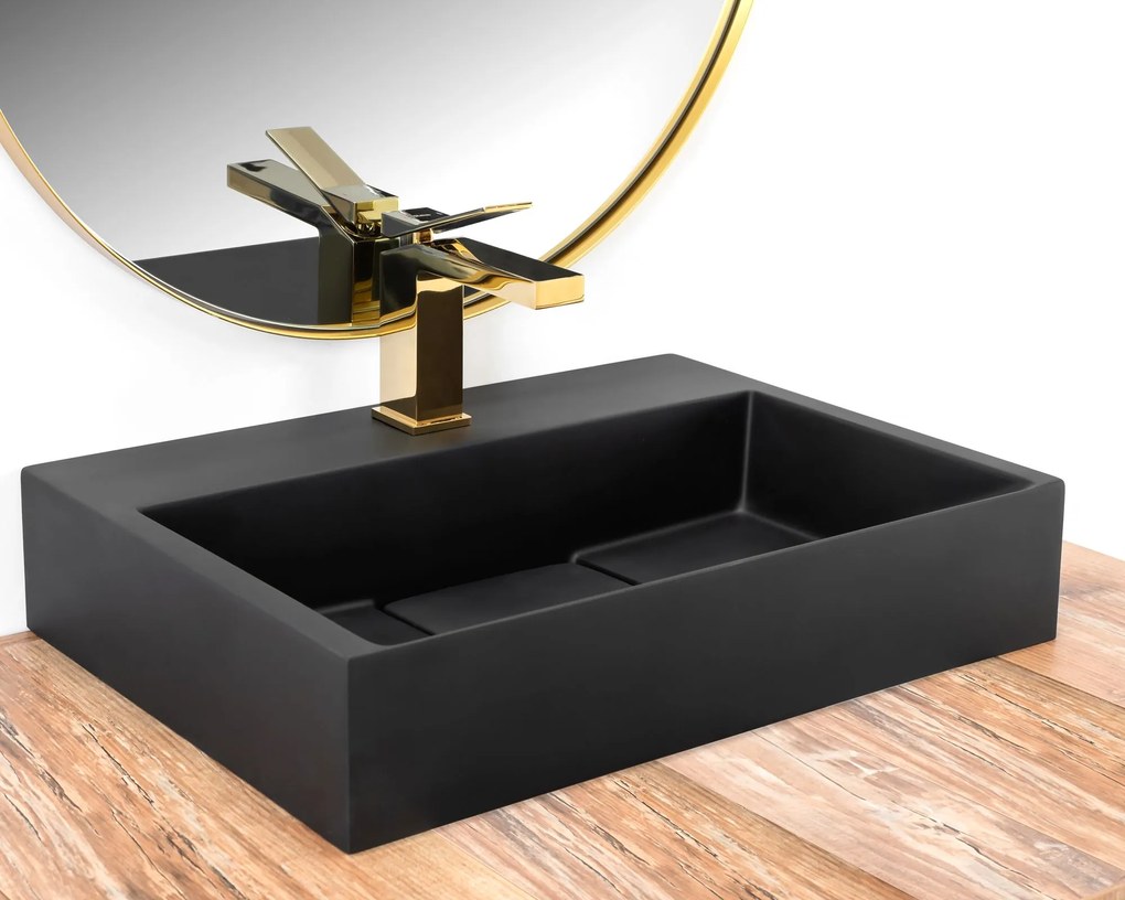 Konglomerátum mosdó GOYA black MAT 50CM