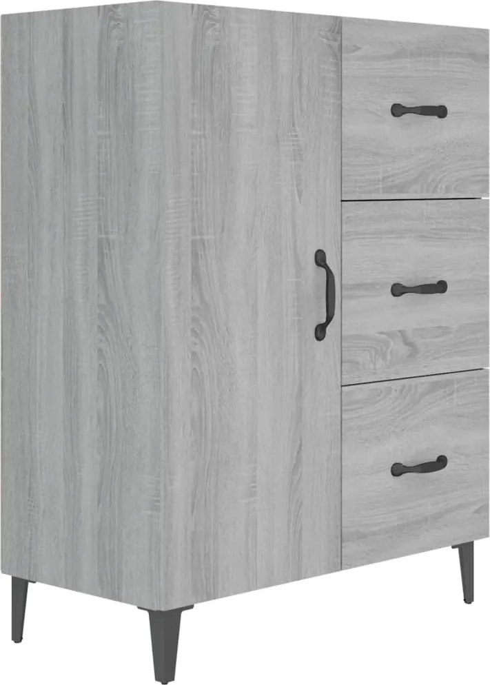 vidaXL szürke sonoma színű szerelt fa tálalószekrény 69,5 x 34 x 90 cm