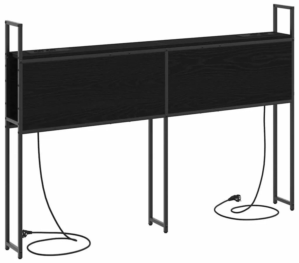 Tárolós Fejtámla Töltő Állomással Musta tammi 150 cm Faanyag